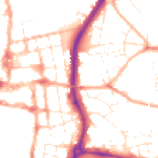 Daytime road noise heatmap for SP1 1HU