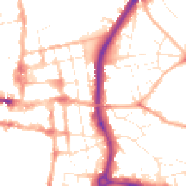 Daytime road noise heatmap for SP1 1HW