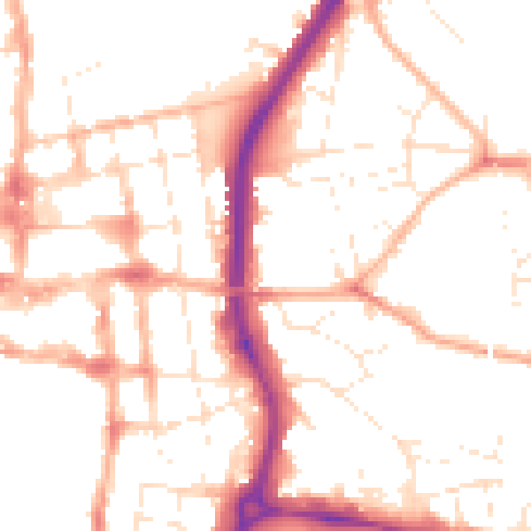 Daytime road noise heatmap for SP1 1HX