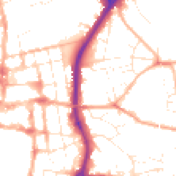 Daytime road noise heatmap for SP1 1HY