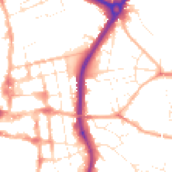 Daytime road noise heatmap for SP1 1JA