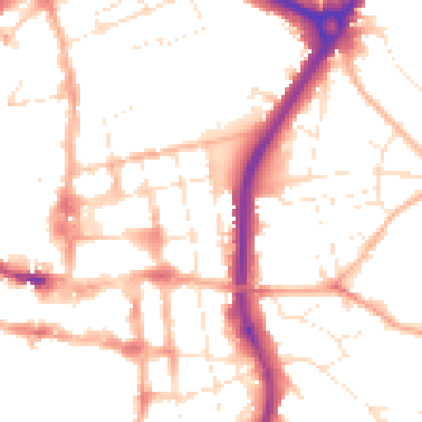 Daytime road noise heatmap for SP1 1JF