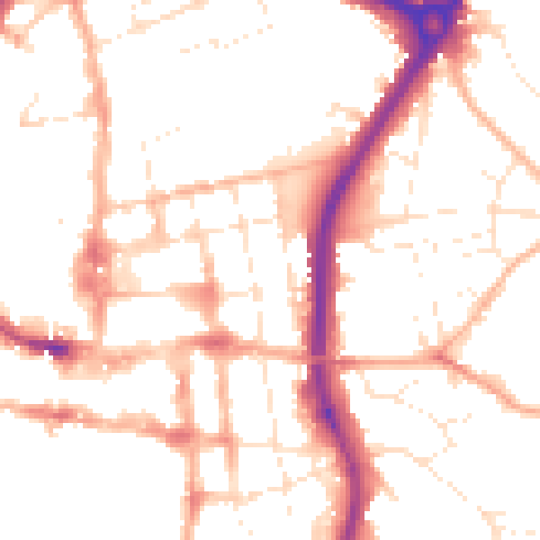 Daytime road noise heatmap for SP1 1JJ