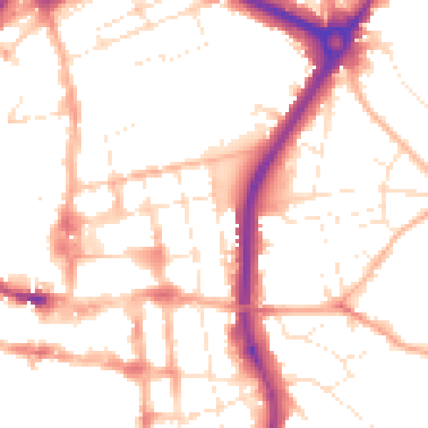 Daytime road noise heatmap for SP1 1JL