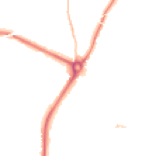 Night-time road noise heatmap for SP1 1LN