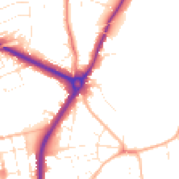 Daytime road noise heatmap for SP1 1LP