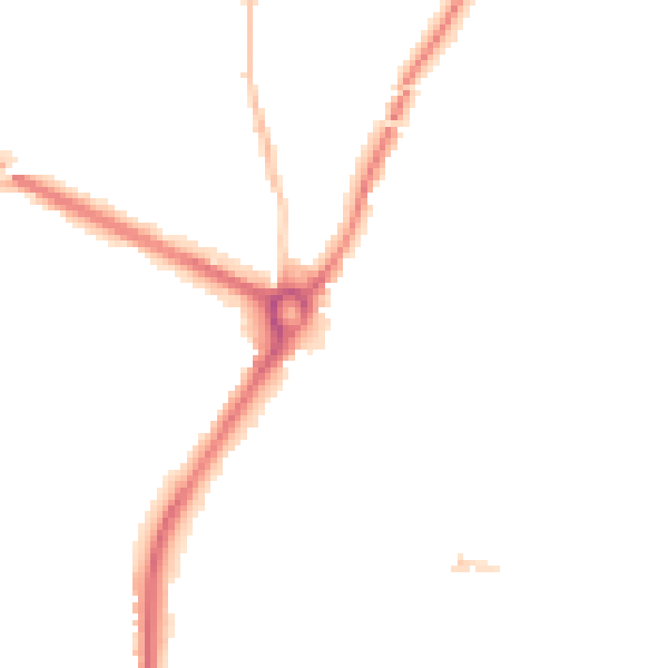 Night-time road noise heatmap for SP1 1LP