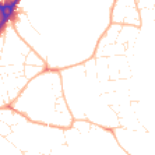 Daytime road noise heatmap for SP1 1PZ