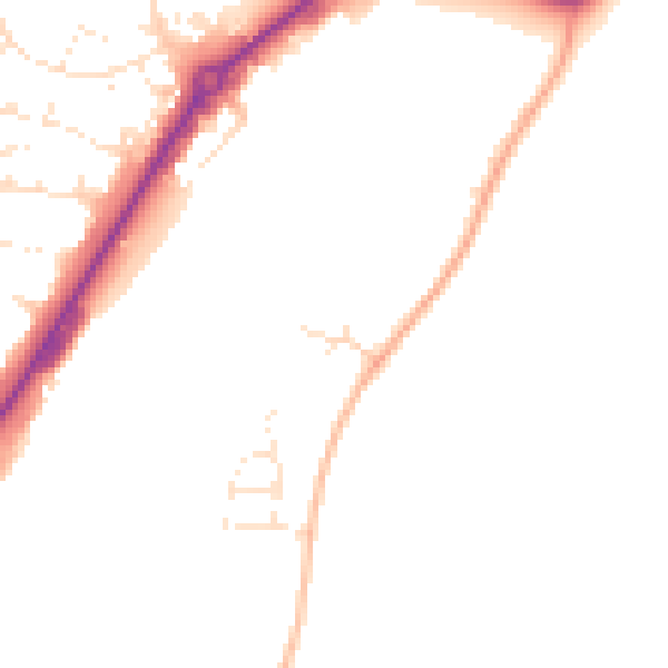 Daytime road noise heatmap for SP1 1RU