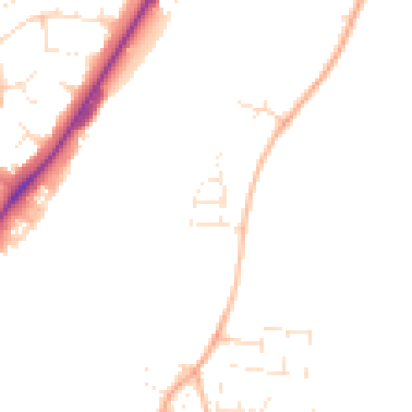 Daytime road noise heatmap for SP1 1SA