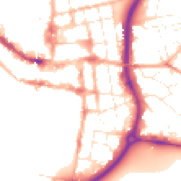 Daytime road noise heatmap for SP1 2AZ