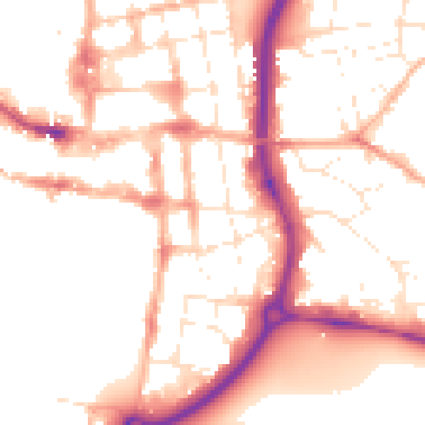 Daytime road noise heatmap for SP1 2BD