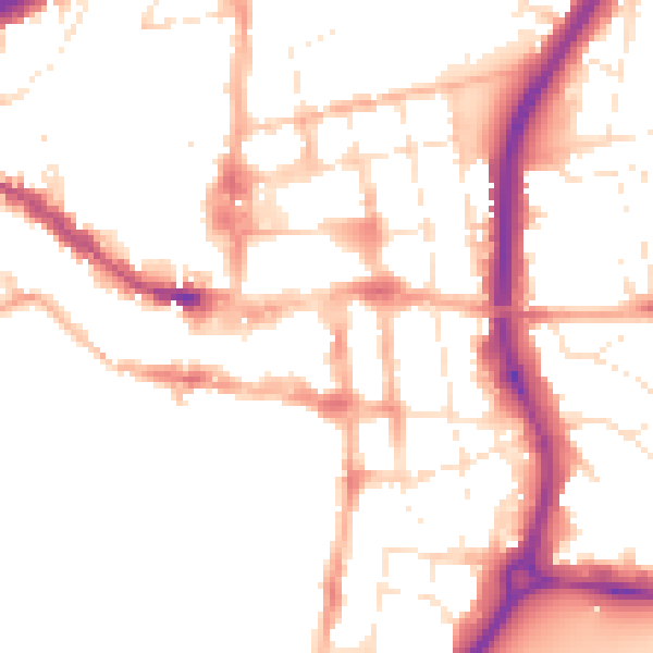 Daytime road noise heatmap for SP1 2DA