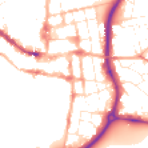 Daytime road noise heatmap for SP1 2DH