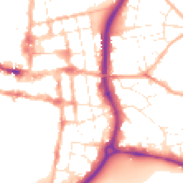 Daytime road noise heatmap for SP1 2DL