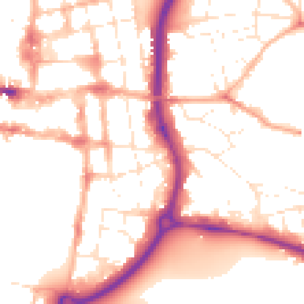 Daytime road noise heatmap for SP1 2FB