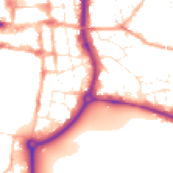 Daytime road noise heatmap for SP1 2FD