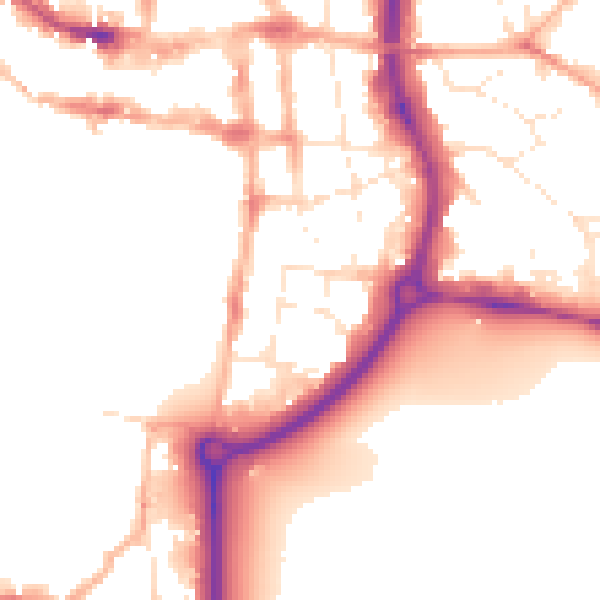 Daytime road noise heatmap for SP1 2HJ