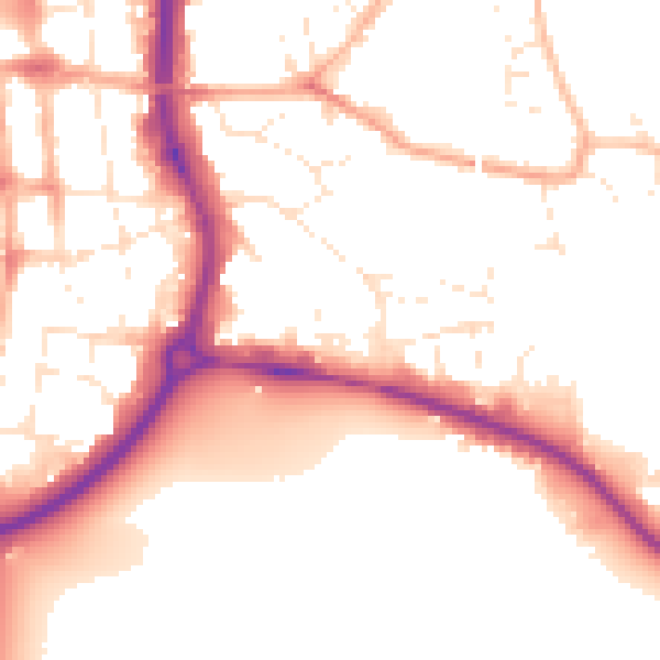 Daytime road noise heatmap for SP1 2JN