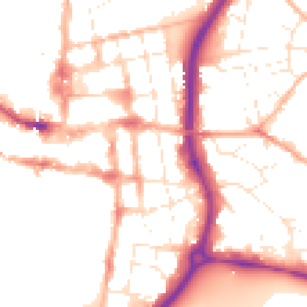 Daytime road noise heatmap for SP1 2LH