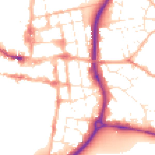 Daytime road noise heatmap for SP1 2LJ