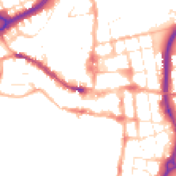 Daytime road noise heatmap for SP1 2NE