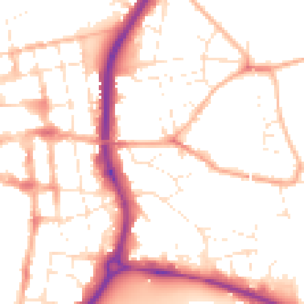 Daytime road noise heatmap for SP1 2QH