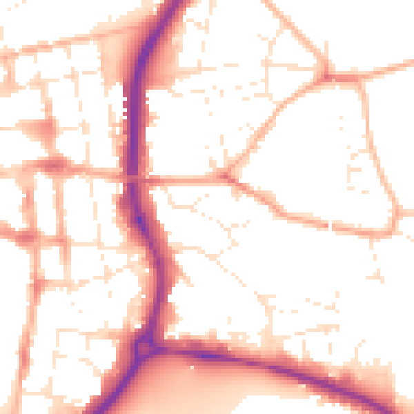 Daytime road noise heatmap for SP1 2QP