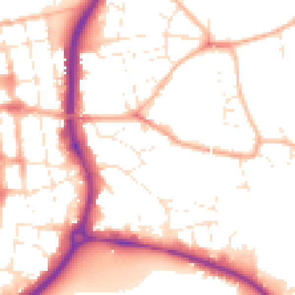 Daytime road noise heatmap for SP1 2QS