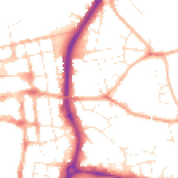 Daytime road noise heatmap for SP1 2QW