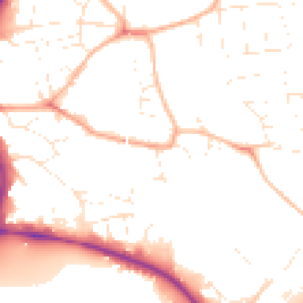 Daytime road noise heatmap for SP1 2RH