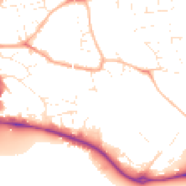 Daytime road noise heatmap for SP1 2RL
