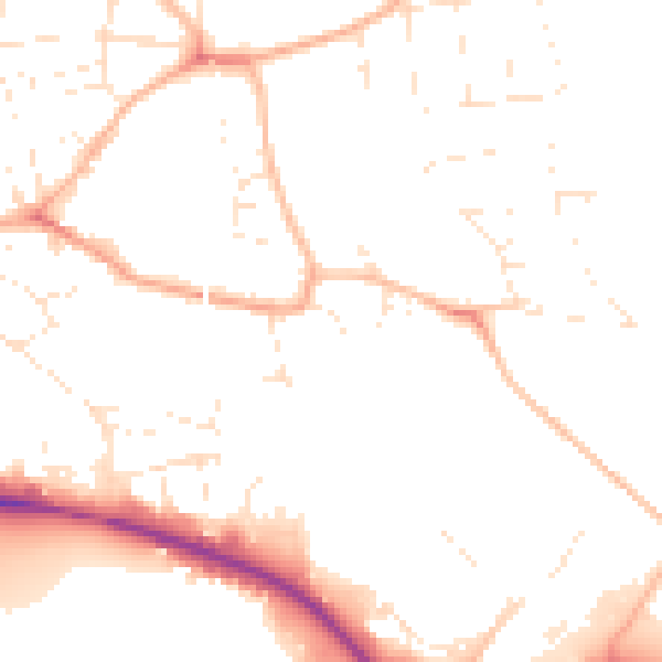 Daytime road noise heatmap for SP1 2RN