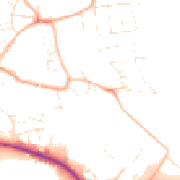 Daytime road noise heatmap for SP1 2RZ