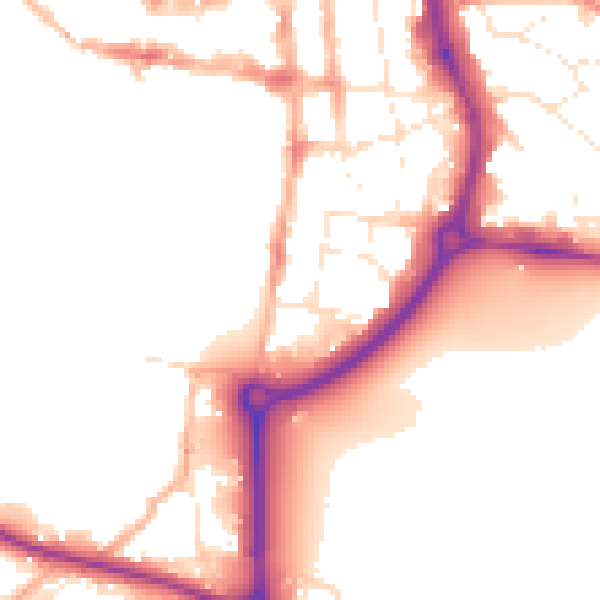 Daytime road noise heatmap for SP1 2SQ