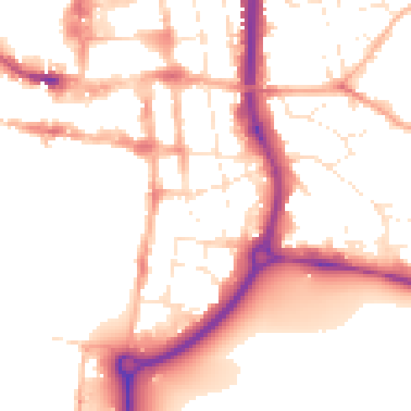 Daytime road noise heatmap for SP1 2SX