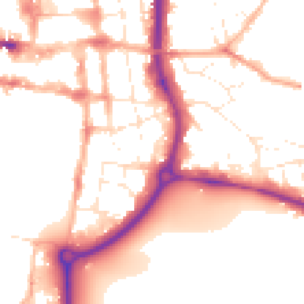 Daytime road noise heatmap for SP1 2TG