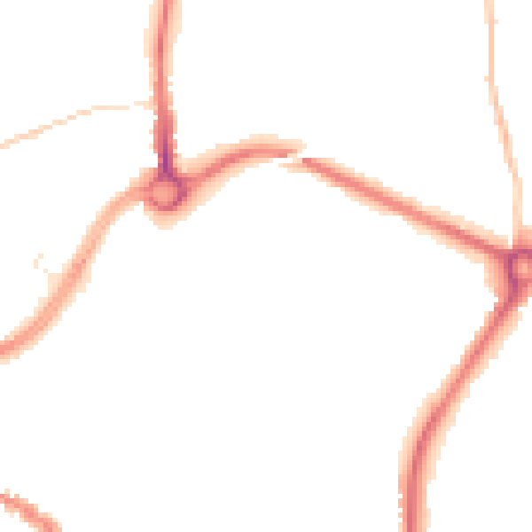 Night-time road noise heatmap for SP1 3AB
