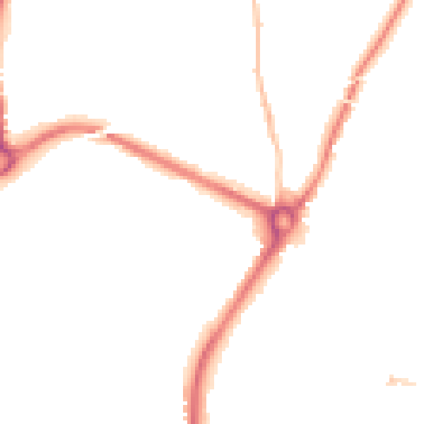 Night-time road noise heatmap for SP1 3AY