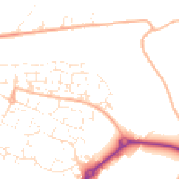 Daytime road noise heatmap for SP1 3DF