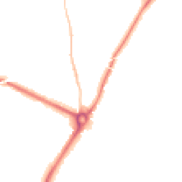 Night-time road noise heatmap for SP1 3DN