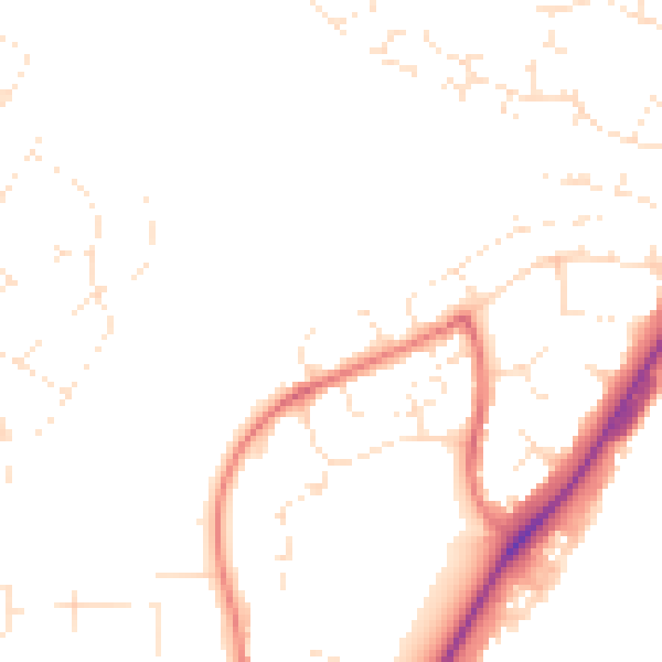 Daytime road noise heatmap for SP1 3DX