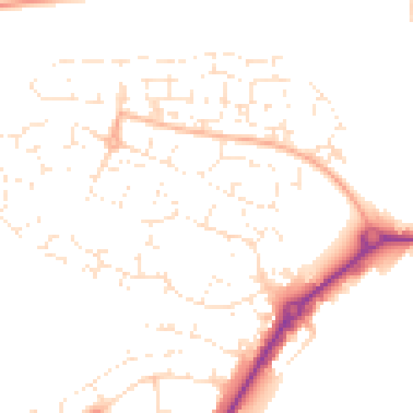 Daytime road noise heatmap for SP1 3FN
