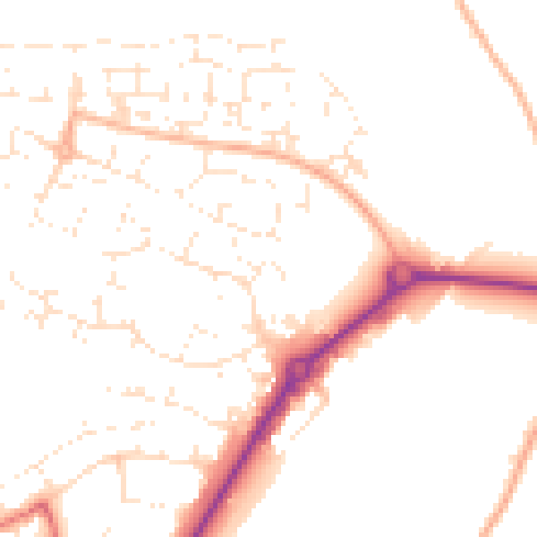 Daytime road noise heatmap for SP1 3FQ