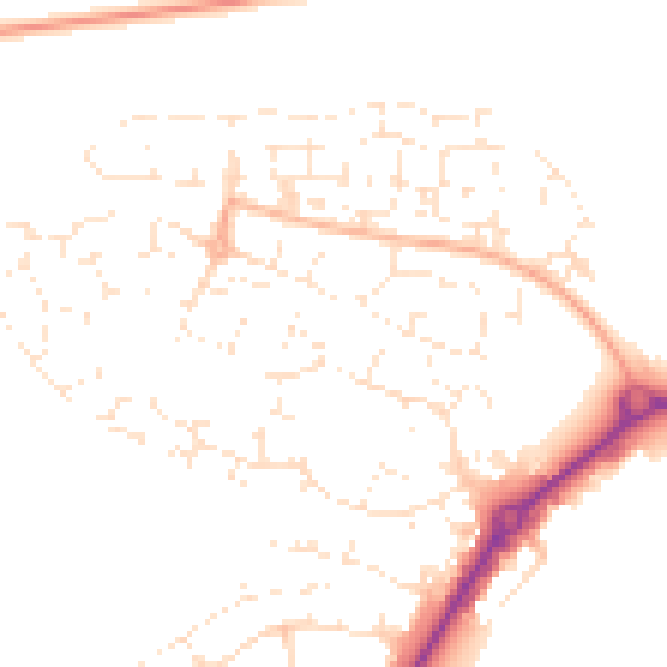 Daytime road noise heatmap for SP1 3FW