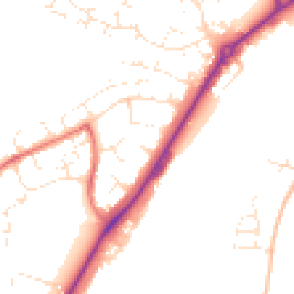 Daytime road noise heatmap for SP1 3HU