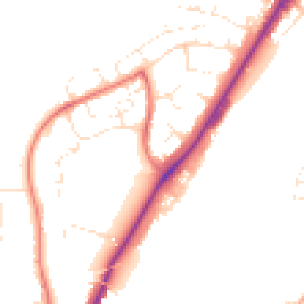 Daytime road noise heatmap for SP1 3JB