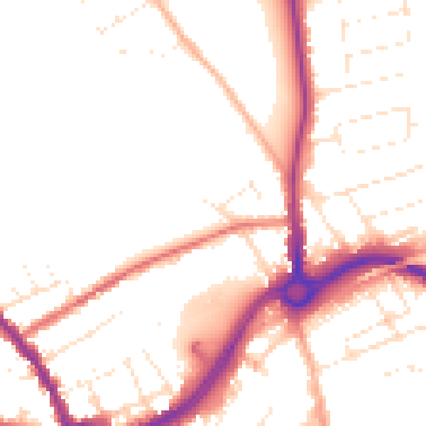 Daytime road noise heatmap for SP1 3NA