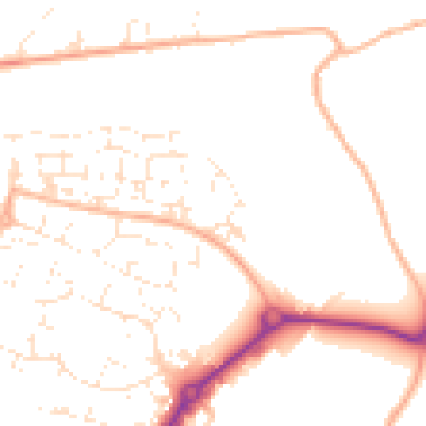 Daytime road noise heatmap for SP1 3PD
