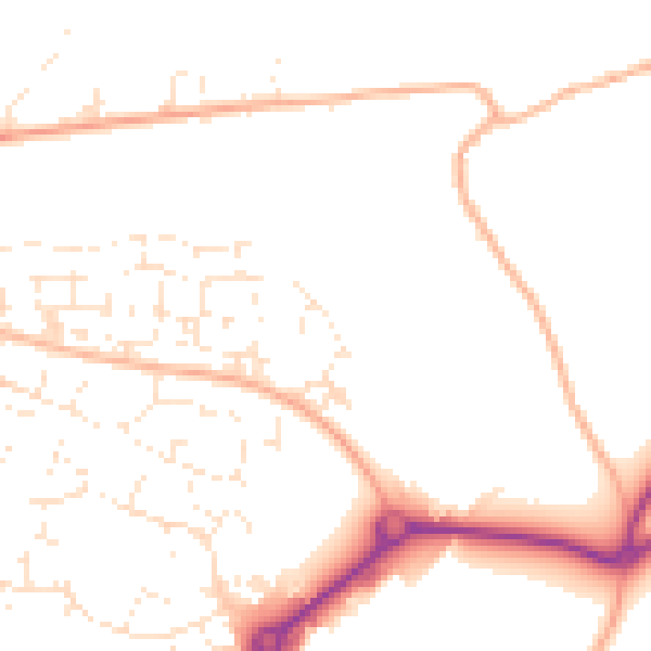 Daytime road noise heatmap for SP1 3PE
